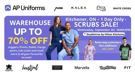 Warehouse Scrubs Sale – Kitchener, ON– 1 Day Only