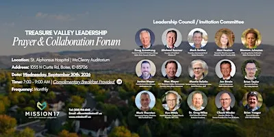 Treasure Valley Leadership Prayer & Collaboration Forum | WED. SEP 30, 2026