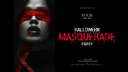 Halloween Masquerade Party at Historical THE CLIFT Hotel