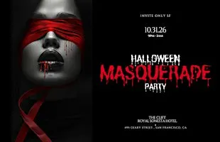 Halloween  Masquerade Party at Historical THE CLIFT Hotel