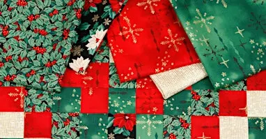 Christmas Wreath Twisted Pinwheel Quilt 2 Day Class at Abakhan at Mostyn