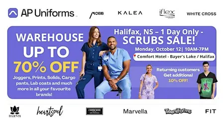 Warehouse Scrubs Sale – Halifax, NS– 1 Day Only