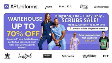 Warehouse Scrubs Sale – Kingston, ON– 1 Day Only