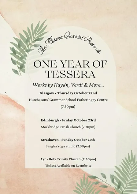 The Tessera Quartet in Strathaven: A Cake and Concert