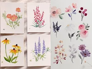 Loose & Lovely Watercolor Florals - $45