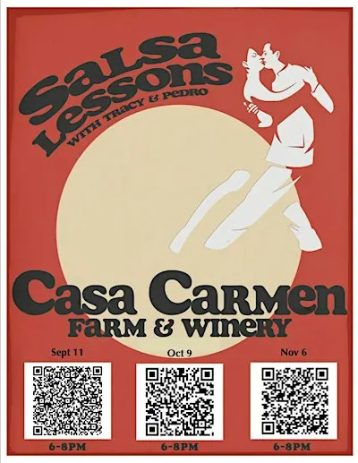 DanzaSips Fall Salsa Dance Class Series at Casa Carmen Winery Month Three