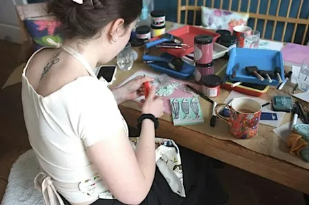 Lino Print a Fabric Patch at Muswell Hill Creatives Make and Mend Festival