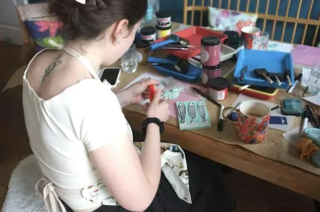 Lino Print a Fabric Patch at Muswell Hill Creatives Make and Mend Festival