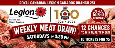 Saturday Meat Draw at the Mount Brydges Legion