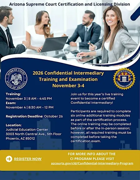 2026 Confidential Intermediary Training & Examination November 3-4