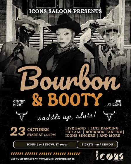 BOURBON & BOOTY - Country Night at ICONS