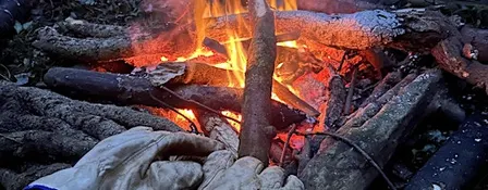 Winter Fire Lighting and Campfire Cooking