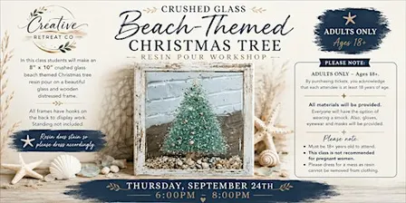 Crushed Glass Beach-Themed Christmas Tree Resin Pour Workshop w/Amanda