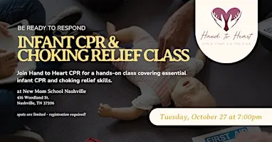 Infant CPR & Choking Relief Class with Hand to Heart CPR