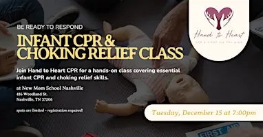Infant CPR & Choking Relief Class with Hand to Heart CPR