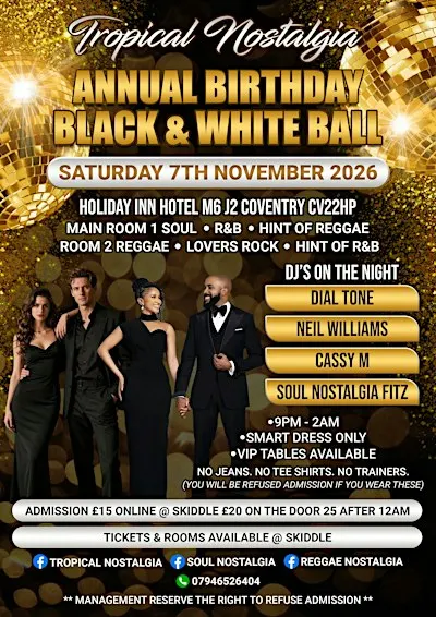 The Annual Tropical Nostalgia Black & White Ball Early Bird Tickets