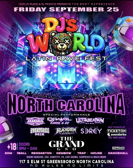 DJ’s WORLD LATIN RAVE FESTIVAL | THE GRAND GSO | FRI/SEPT/25TH