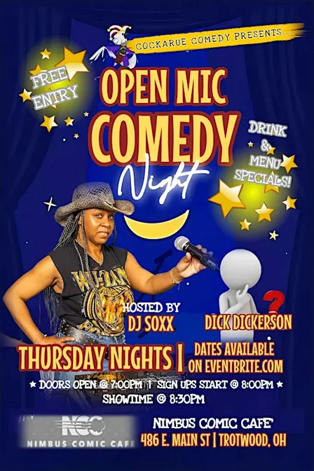 CockaRue Comedy Presents...Open Mic Comedy Nights w/DJ Soxx!