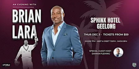 An Evening with Brian Lara LIVE in Geelong!