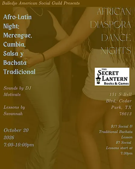Afro-Latin Night : Salsa ,  Merengue , Cumbia & Traditional Bachata