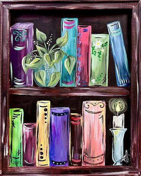 Create Your Own Bookshelf Painting at Fiction Beer Co.