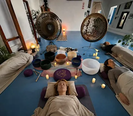 Gemstone Sound bath with  Gongs, Crystal and  Alchemy singing bowls