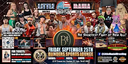 Charlotte, NC - Little Mania Mini Wrestling @ Blinders Sports Lounge