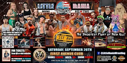 Iowa City, IA -  Little Mania Mini Wrestling @ First Avenue Club