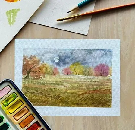 Intro to Watercolor: Autumn Landscape