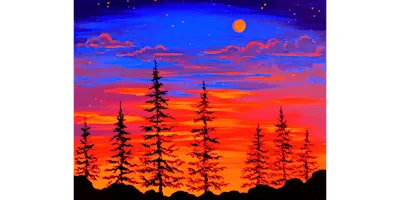 Sunset Moon (under Blacklight) - Paint and Sip in Tyler | Classpop!™