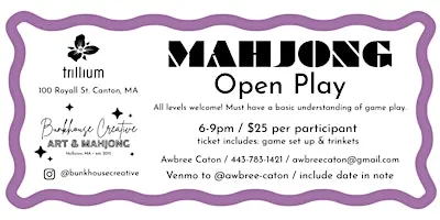 MAHJ 101 & MAHJONG OPEN PLAY