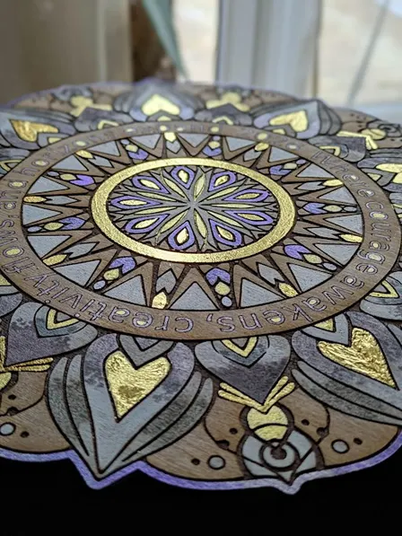 Create Your Own Personalised Gold leaf Wooden Mandala Workshop