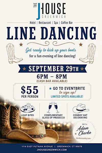 Line Dancing with Adam Cherko at The J House Hotel Greenwich CT
