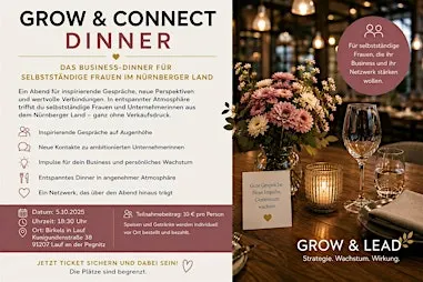 Grow & Connect Dinner - Für selbstständige Frauen im Nürnberger Land