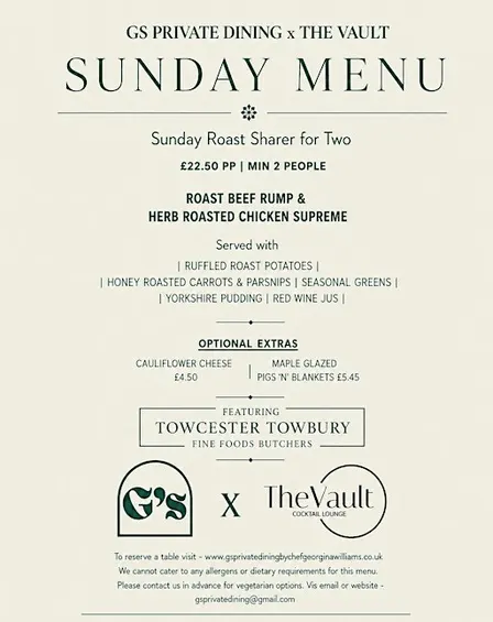 G’S X THE VAULT SUNDAY ROASTS