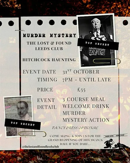 Hitchcock Haunting : Murder Mystery The Lost & Found Leeds Club