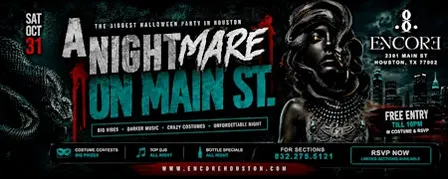 A NIGHTMARE ON MAIN ST! HOUSTON HALLOWEEN COSTUME PARTY
