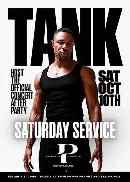 Oct. 10 | TANK - Official Concert After Party  Saturdays At Privilege