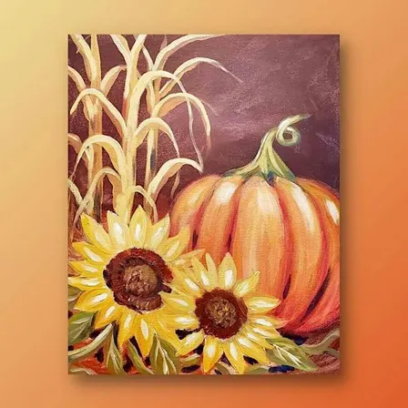 Wine trail - Painting & Sip - Pumpkin & Flowers