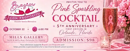 Brasier con Propósito + Pink Sparkling Cocktail + 5th Anniversary.