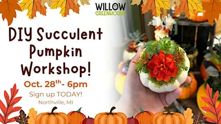 10/28 Succulent Pumpkin Workshop!