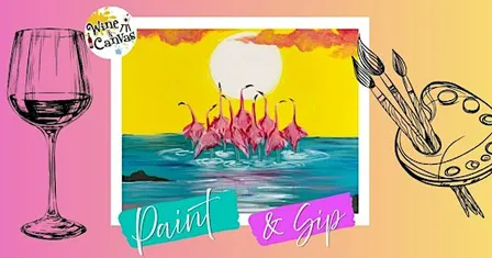 Paint and Sip Columbus / Pink Flamingos