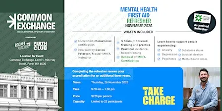 Accredited Mental Health First Aid (MHFA) Refresher Course | Perth CBD |