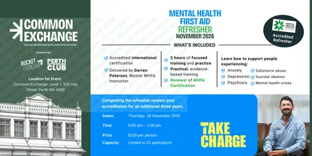 Accredited Mental Health First Aid (MHFA) Refresher Course | Perth CBD |