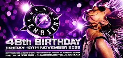 Chasers 48th Birthday | FREE Entry + Drink | 70s, 80s, 90s & 00s