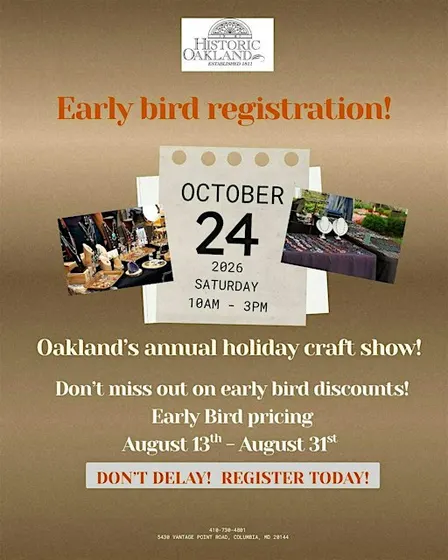 Historic Oakland Holiday Craft Show --  VENDOR REGISTRATION