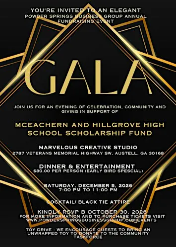 Powder Springs Business Group Annual Fundraising Gala- Early Bird Special !