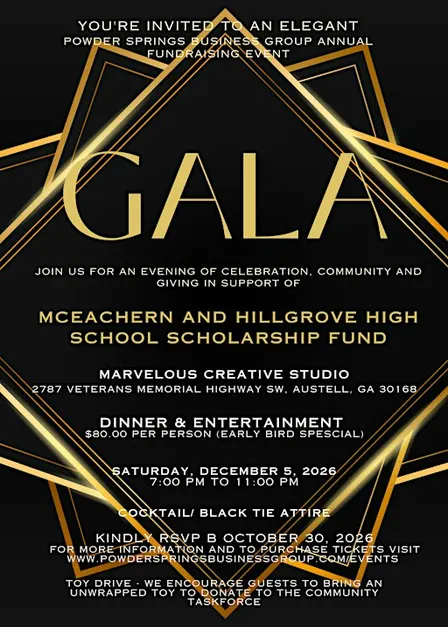 Powder Springs Business Group Annual Fundraising Gala- Early Bird Special !