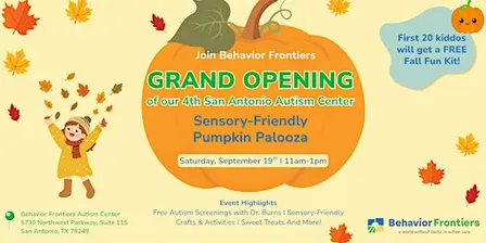 Behavior Frontiers San Antonio Autism Center Grand Opening Pumpkin Palooza