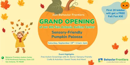 Behavior Frontiers San Antonio Autism Center Grand Opening Pumpkin Palooza